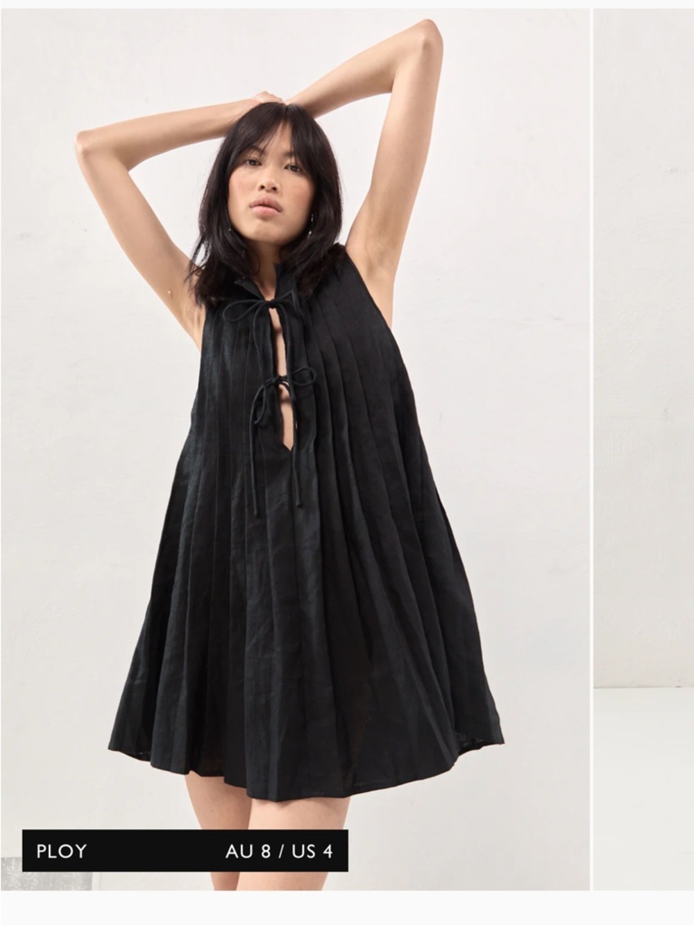 Linen Mini Dress - Black
